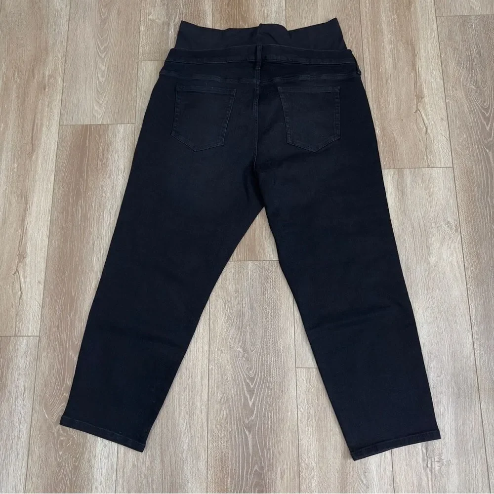 NWT Gap Maternity Size 34/18 True Waistband Full Panel Girlfriend Jeans Black